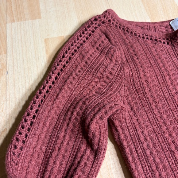 Sezane Honorine Long Sleeve Knit Midi Dress in Brick Orange Medium - Picture 6 of 10